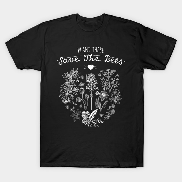 Plant these save the bees - Hippie Nature Heart trees T-Shirt by holger.brandt